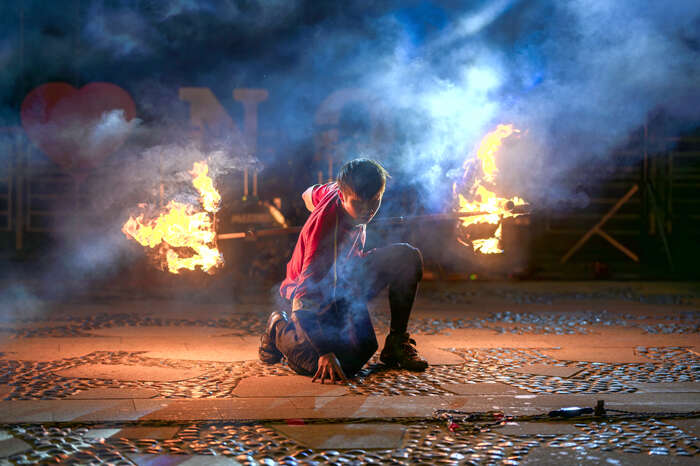 「底啾．熾舞夢」將於5月15日及16日晚間7時，在北鎮廟前廣場盛大登場。（主辦單位提供）