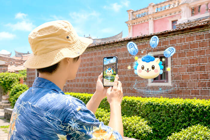 「風獅囝的修行之旅」AR互動集章活動同步登場,邀請旅客跟隨風獅囝走訪金門特色景點與合作店家。(產發處提供)