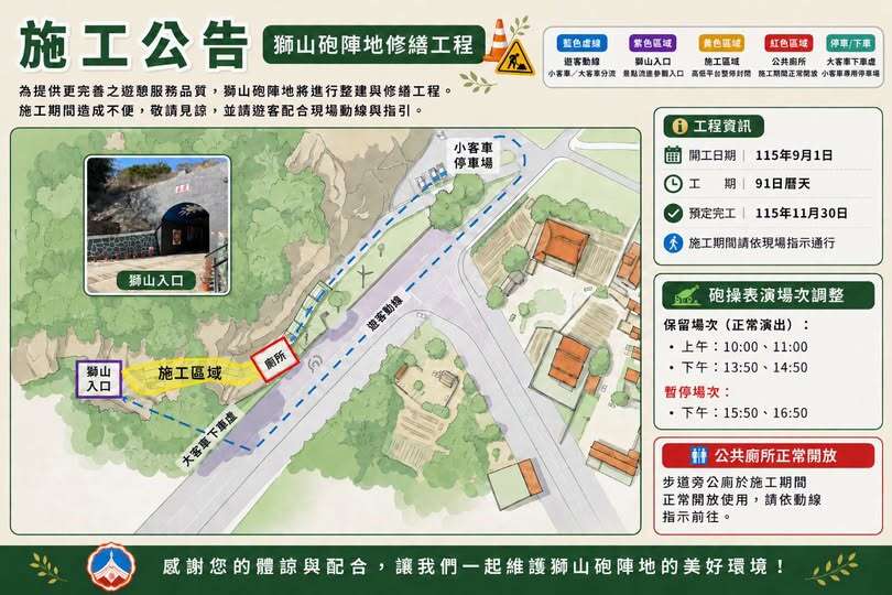 獅山砲陣地修繕工程