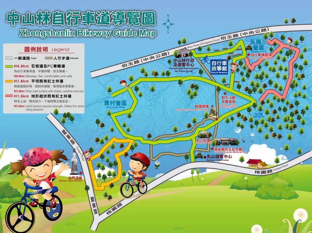 中山林自行車道導覽圖